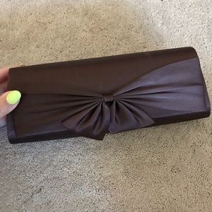 Gorgeous chocolate brown satin clutch